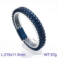 Blue braided stainless steel men's bracelet with magnetic clasp, 215x11.5mm size - 22cm Blue