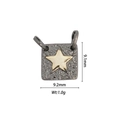 Square star pendant in 18k gold plated copper with vintage texture for DIY jewelry - DZ-1167-Black Base Gold Star