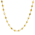 Collana in acciaio inossidabile placcata oro 18K con ciondoli a disco tondi lucidi - Collana (Oro)