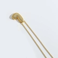 Gold plated puffy letter J pendant necklace with pave crystals on white background - Letter L