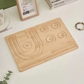 Wooden beaded jewelry design board with engraved measuring scales and circular size grooves - Multi-Slot Long Style with Scale (825g)