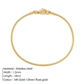 Bracciale a catena serpente minimalista in acciaio inox da 1,5mm in oro 14K, argento e rosa - 1.5MM-18CM / Color Acciaio