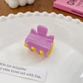 Mini candy-colored hair claw clip in lavender purple and ginger yellow contrast finish - 3cm / Purple & Bright Yellow