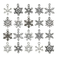 Set of 20 silver snowflake charms in various styles for DIY jewelry making and crafts - SN219-Snowflake 10 Styles-2 Each-24.3g