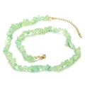 Irregular light green faux stone beaded necklace with adjustable gold chain and clasp - Light Green (KN226651-Z)