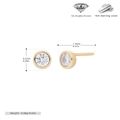 Detail view of round 5A zircon earrings in gold finish with 925 sterling silver stamp - Medium Style/Gold Plated (4MM)