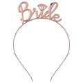 Roségoldener Bride Haarreif aus Metall mit Diamant-Akzent für Brautparty-Haarschmuck - Roségold