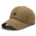 Herren Baseballkappe in Khaki mit Wabenstruktur und drei gestickten Streifen - Verstellbar / Khaki