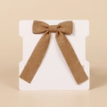 Brown corduroy bow hair clip with gold polka dots for girls on white card display - Brown