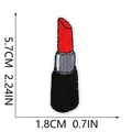 Lipstick embroidery patch dimensions 5.7cm x 1.8cm shown with detailed size markings - Lipstick (W12MZ-06-05)