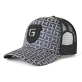 Berretto da baseball con logo G a quadri con motivo pixel blu navy e rete traspirante - L(58-60cm) / Blu