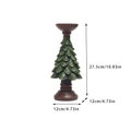 Green Christmas tree candle holder with wood finish base measuring 27.5cm in height - Large (Green)