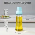 Botella de aceite de vidrio de 500ml antigoteo con tapa automática azul mar - 500ml / Nuevo Modelo / Azul