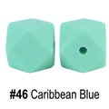 Perle in silicone ottagonali blu Caraibi da 17mm per massaggiagengive fai-da-te - Blu Caraibi