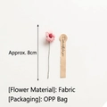 Handmade pink fabric flower with green stem for gift decoration, 8cm height floral DIY craft - Pink Daisy Flower With Sticker