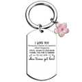 Porte-clés en acier inoxydable pour meilleure amie avec cerisier rose et plaque gravée - Style fleur de cerisier rose To My Bestie (JR21)