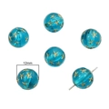 Blue transparent 12mm Baroque beads with gold star pattern for DIY jewelry making - #23 Star Round Bead 20pcs/pack