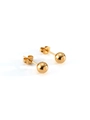 Minimalist 18K gold plated stainless steel ball stud earrings for women in golden finish - Metal Ball Stud Earrings Gold (MS-113)