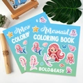 Two-pack mermaid coloring books for kids featuring bold cartoon sea creature covers - Mermaid (TS04-Mermaid)