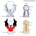 DIY Halloween bat and round base silicone mold set with detailed size measurements - Bat Insert Mold + Base