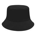 Minimalist quick-dry bucket hat in solid black finish with reinforced brim stitching - M (56-58cm) / Black
