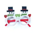 Christmas snowman novelty glasses with silver glitter and red hat for holiday party gifts - Snowman with Top Hat Decorative Glasses