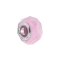 Pink faceted resin charm bead with 925 silver core for European style bracelets - Style 26 (Pink)
