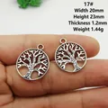 Detailed view of Tree of Life alloy pendant with 23mm height and 20mm width dimensions - 17# Vintage Tree of Life