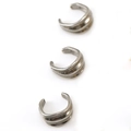 Accessori per clip orecchie a C in acciaio inossidabile grigio scuro con texture a onde - Acciaio 4.7*8mm