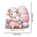 Decoración diamante DIY oveja de Pascua con base, tamaño 25cm x 23,6cm para mesa festiva - Adorno de oveja rosa