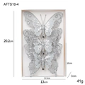 Lot de 3 pinces papillons argentées pailletées pour décoration de sapin de Noël - Style A / Argent