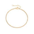 Detail of gold double-layer chain bracelet featuring a lobster clasp and extension - Double Layer (YS35095) / Rose Gold