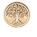 Golden round brass wax seal stamp head featuring a detailed Tree of Life engraving - Brass Head Tree of Life 03