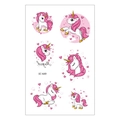 Tatuajes temporales impermeables para niños con unicornios rosas y estrellas modelo EC-649 - EC-649 (Unicornio)
