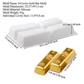 Detailed size specifications for 4-cavity silicone mold with 11.6x5.8cm bar dimensions - 4-Cavity Gold Bar Mold (91g)