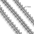 Handmade 12.5mm silver stainless steel geometric link chain for hip-hop DIY jewelry - 1 Meter / Steel