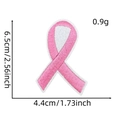 Detailed view showing pink ribbon embroidery patch dimensions and weight specifications - Pink Ribbon Patch Style 31