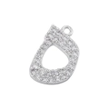 Macro detail of silver Arabic letter Ha pendant encrusted with sparkling cubic zirconia - White Gold 07