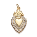 Close-up of golden heart pendant with crown design and sparkling crystal accents - Crown Heart Pendant