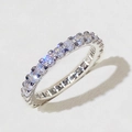 Sparkling silver eternity ring with full circle round-cut cubic zirconia stones - US 7 / White Gold