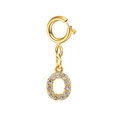 Ciondolo lettera O placcato oro 14k con micro-pave di zirconi cubici scintillanti - Ciondolo Lettera O in Zirconia (senza catena)