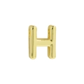 Polished 18k gold letter H pendant for DIY necklaces with a smooth 3D metallic finish - Letter H