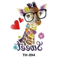 Waterproof tattoo sticker featuring a cute giraffe with flowers, model TH-094 - Th-094 / 210*148mm