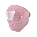 Pink thermal fleece face mask with detachable fog-resistant goggles for outdoor riding - Plain Style / Pink