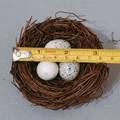 Handmade 8-9cm brown vine bird nest with three white speckled eggs for Easter decor - 8CM Rattan Bird Nest