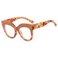 Eleganti occhiali cat-eye TR90 anti-luce blu con montatura tartarugata ambra vintage - Caffè Giallo Tartaruga