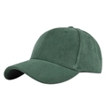 Detailtextuur van donkergroene fleece baseballpet met versterkte stiksels en een gebogen klep - Verstelbaar 54-59 / Groen