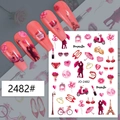 Adesivi per unghie romantici di San Valentino con Torre Eiffel e labbra, modello JO-2482 - Stile 2482
