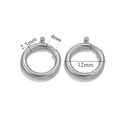Silver stainless steel spring ring clasp 12mm inner diameter with 2.3mm thickness detail - 2.3x12mm / Steel
