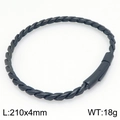 Bracelet torsadé pour homme en acier inoxydable noir mat avec fermoir métallique sûr - Bracelet Couleur Noire (KB210392-Z)